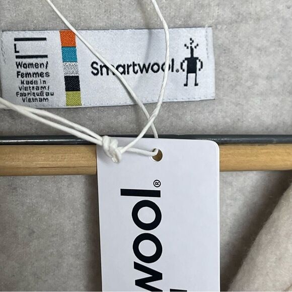 SmartWool Hudson Trail Fleece Cropped Hoodie Merino Wool Zip Neck Large - Picture 8 of 9
